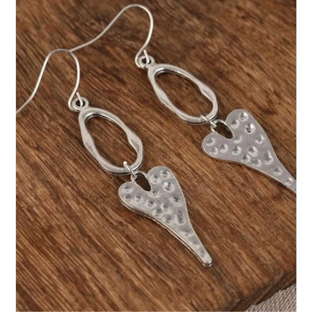 Hammered Heart Earrings